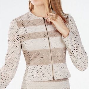 BCBGmaxazaria faux suede color block jacket